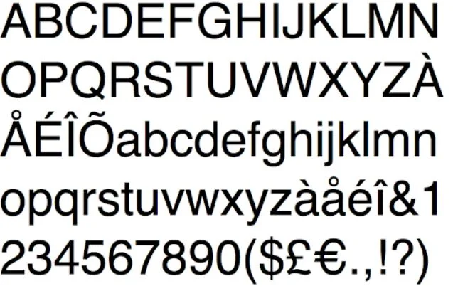 Helvetica font