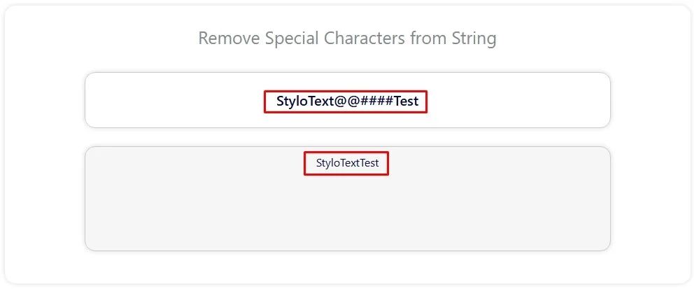 Remove Special Characters From String